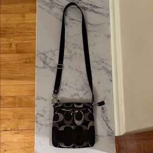 Coach Black and Silver Crossbody Bag